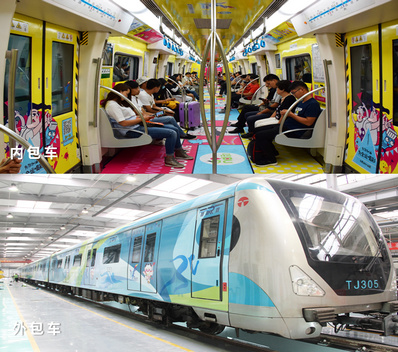 天津地鐵2/3號(hào)線(xiàn)列車(chē)廣告