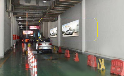 廈門郵輪中心地下一層停車場南入口墻面燈箱廣告 廈門郵輪中心地下一層停車場南入口墻面燈箱廣告