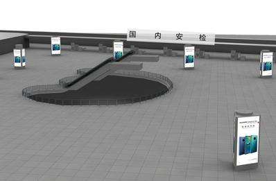 三層國內(nèi)值機(jī)大廳中央入口墻面燈箱廣告 三層國內(nèi)值機(jī)大廳中央入口墻面燈箱廣告